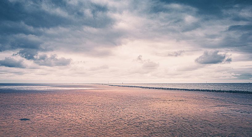 Lonely beach at low tide of Cuxhaven at the German North Sea coast by Jakob Baranowski - Photography - Video - Photoshop