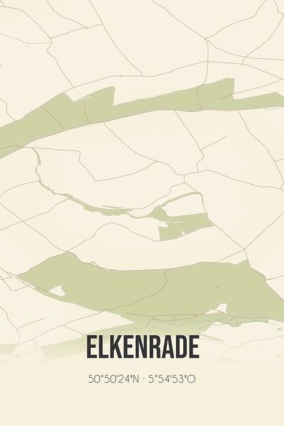 Carte ancienne d'Elkenrade (Limbourg) par Affiches de lieux