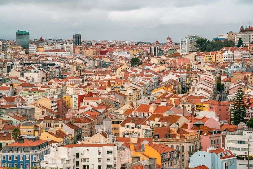 Lisbon's cityscape with historic buildings by Leo Schindzielorz