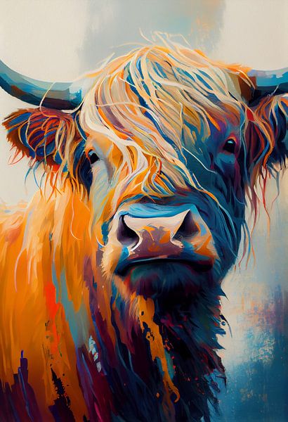 Colourful Scottish Highlander by But First Framing