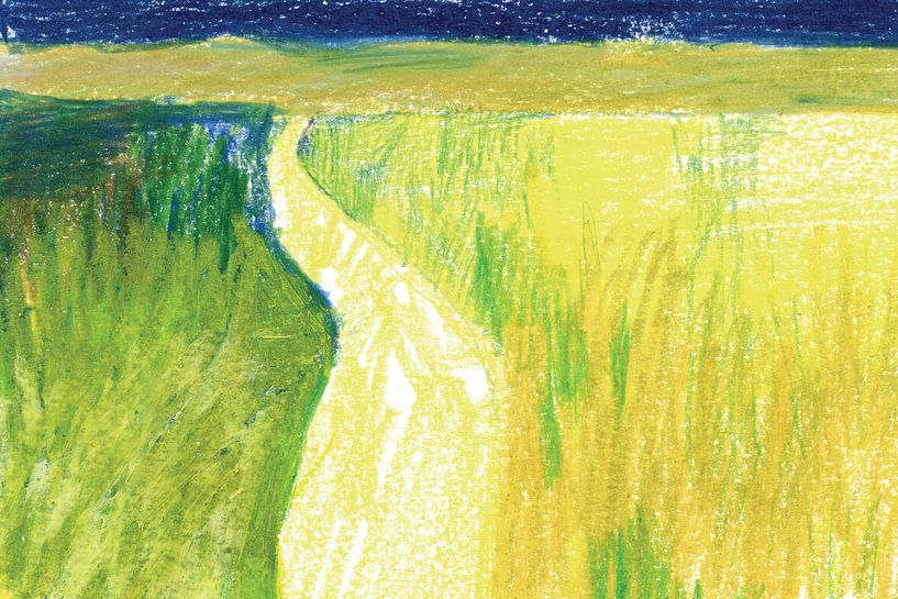 Landscape with grass and path by Annet van den Ende