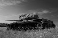 M47 Patton army tank black white 8