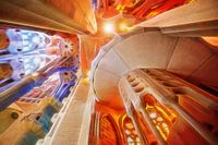 Interior of the Sagrada Familia in Barcelona