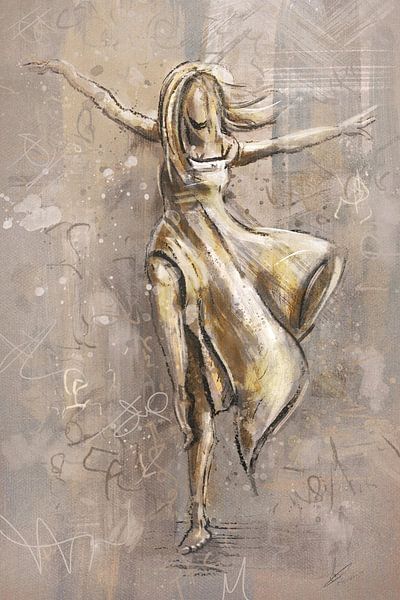 Ballet dancer in Taupe color by Emiel de Lange
