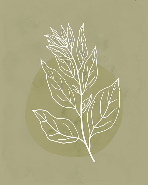 Minimalistische Illustration in Weiß und Grün von Tanja Udelhofen