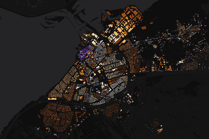 Karte von Harderwijk abstrakt von Maps Are Art