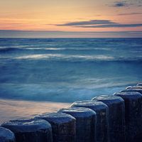Buhnen of the Baltic Sea in the evening light