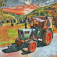 Traktor Deutz D2506 im Styl  Aquarell