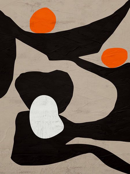 Organische geometrische abstrakte Kunst in Erdtönen von Online Arts