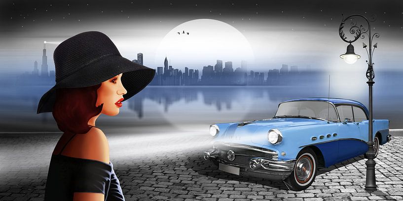 La beauté la nuit avec une voiture vintage par Monika Jüngling