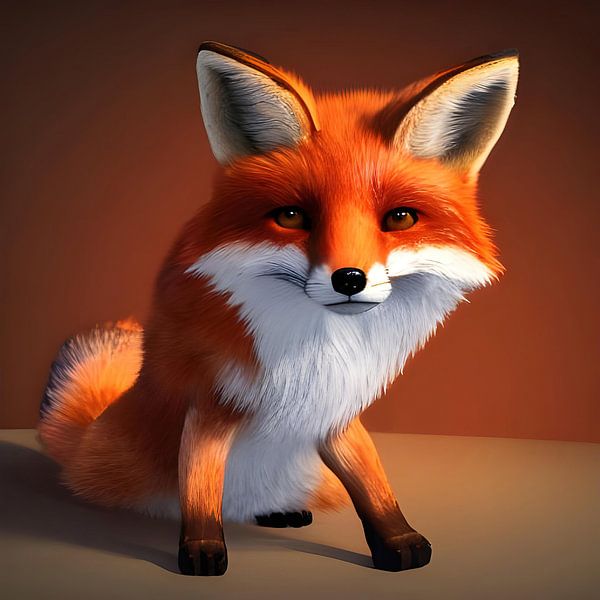 Renard illustration 3d par Laly Laura