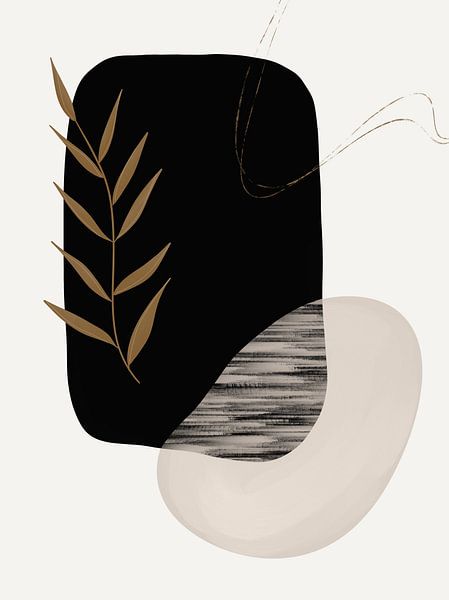 Moderne Kunst - Schwarz und Gold 5 von Studio Malabar