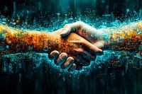 Handshake-Technologie und Menschen