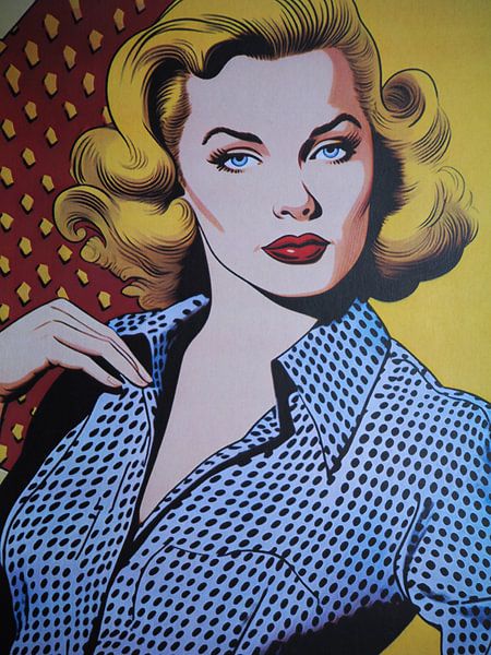 Pop art portrait woman elegant blouse retro graphic by gm_designs