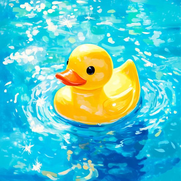 La joie colorée des canards dans l'eau par Poster Art Shop