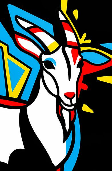 Colourful modern goat art by Imperial Art House