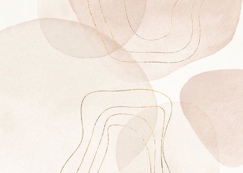 Abstrakte Minimalistische Kunst mit organischen Formen von Monika Strigel