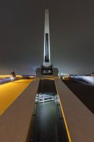 Dordrecht - Pont Prince Claus avec cycliste la nuit
