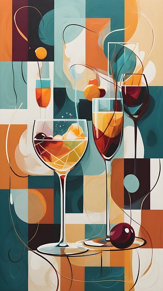 Moderne Glaswaren im kubistischen Stil von Bart Veeken