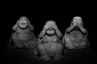 Höre, sehe und spreche nichts böses | Schwarz-weiß fotografie