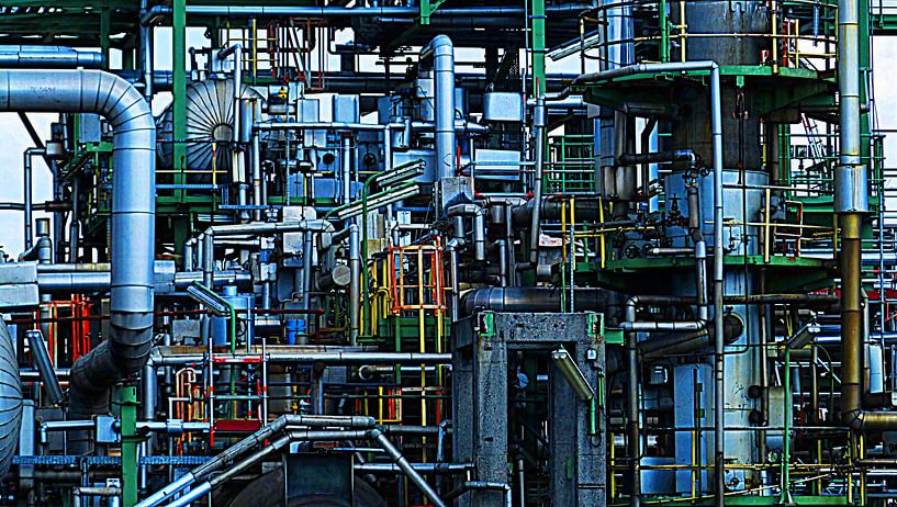 Öl (Ölraffinerie mit Pipelines) von Caroline Lichthart