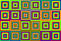 6 permutations, chacune avec un centre rouge, vert, bleu et jaune | ID=15 | V=09