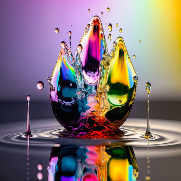 Bunte Tropfen und Spritzer_01 von Peet de Rouw