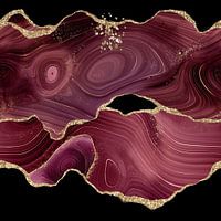 Burgundy & Gold Glitter Agate Texture 03