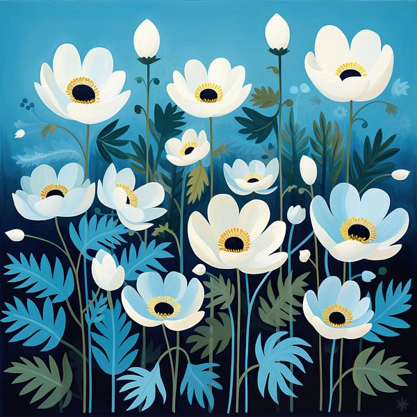 Wood anemone | Wood anemone by Eye catching paintings