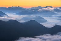 A misty autumn morning in the Bavarian Alps
