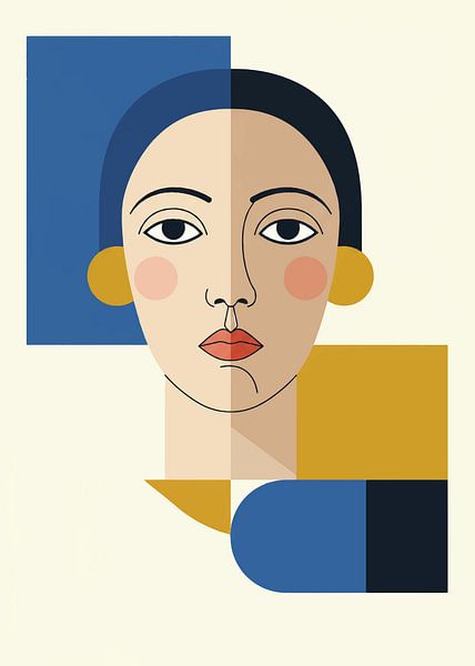Bauhaus Woman Geometric Face by Media Jeka