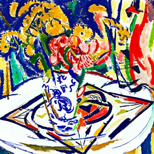 Stilleben mit Delfter Vase von FRESH Fine Art