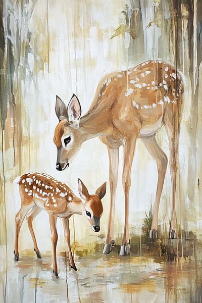Cerf et faon dans la nature par Imperial Art House
