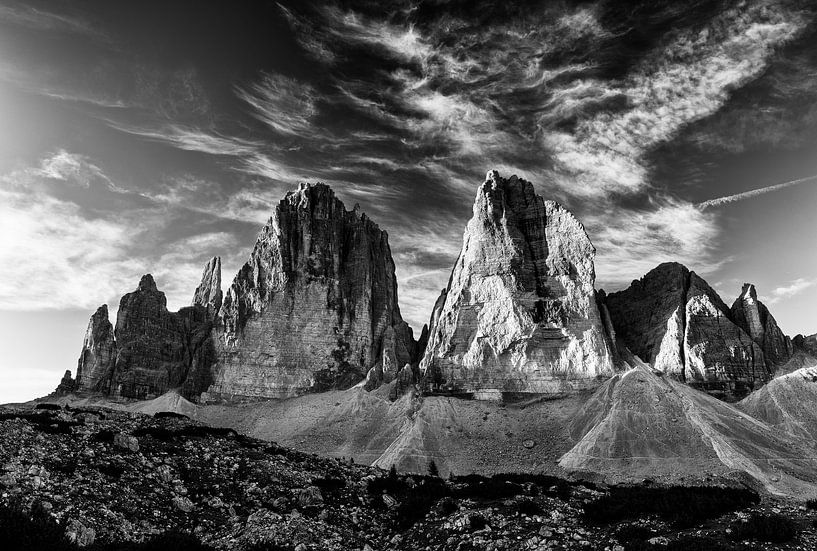 Les Dolomites en noir et blanc par Denis Feiner