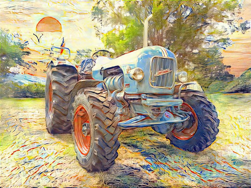 Tractor Eicher Mammut four-wheel Style by van Gogh &quot;The Sun&quot; by Christian Lauer