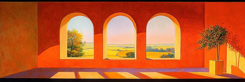 Vues du paysage | Arches et arbres par Peintures accrocheuses