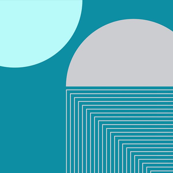 Rétro Lever de soleil Géométrique Abstrait par Mad Dog Art