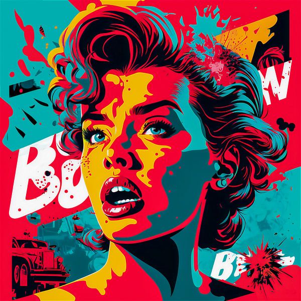 Le choc - Portrait pop art d'une femme par Roger VDB
