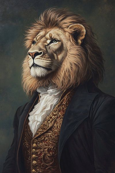 Viktorianischer Löwe im Porträt von Imperial Art House