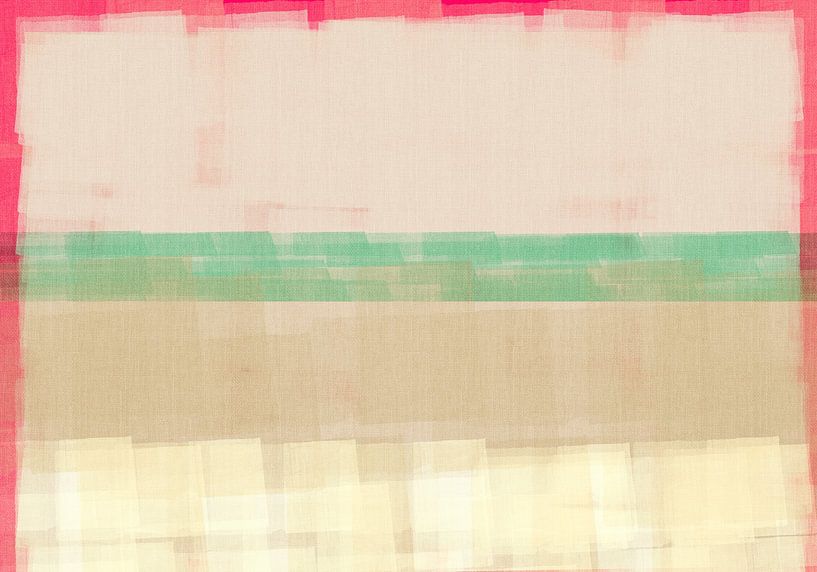 Abstrakt in Weiß, Neonpink und Mintgrün. von Dina Dankers