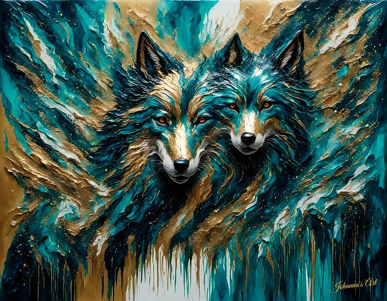 Art abstrait du loup 3 par Johannas Art Creations