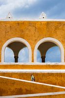 Einsamer Tourist in Izamal, Mexiko