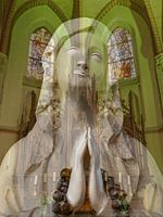 Mary in Martinuskerk Cuijk, double exposure