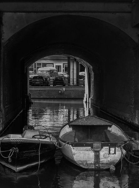 Two old boats in Amsterdam by Peter Bartelings