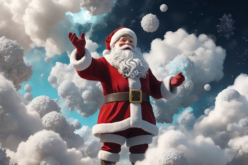 der weihnachtsmann in der wolke von hisam colours