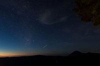 Starry sky over the Bromo volcano