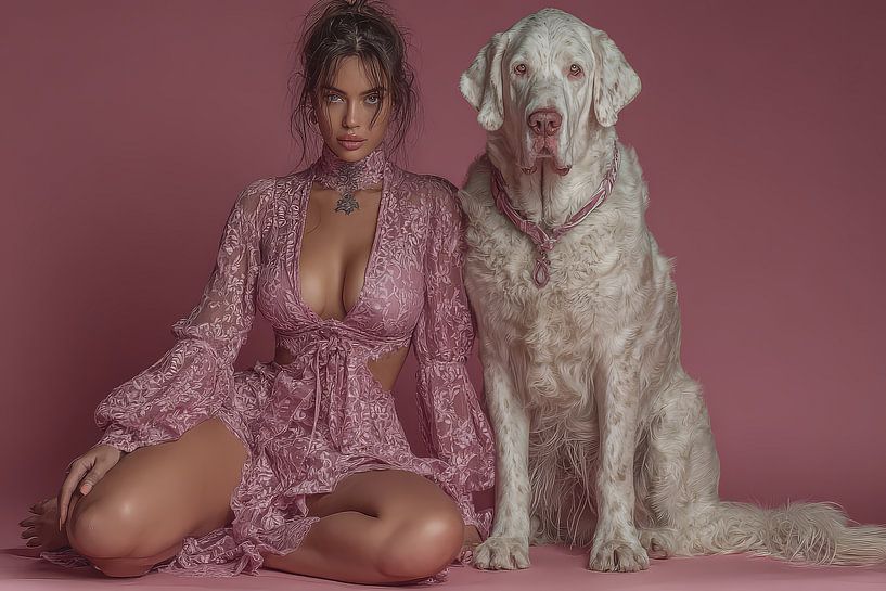 woman with pet retro boudoir look by Egon Zitter