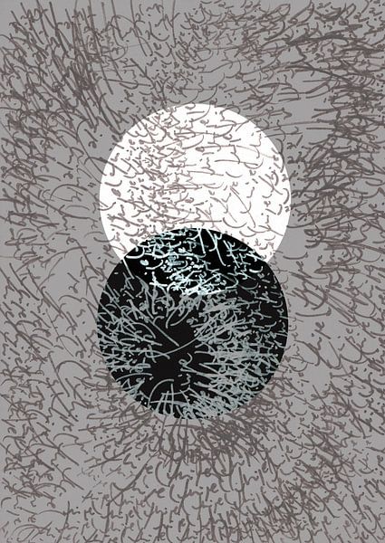 Geschreven structuren met cirkel 1 van Claudia Gründler