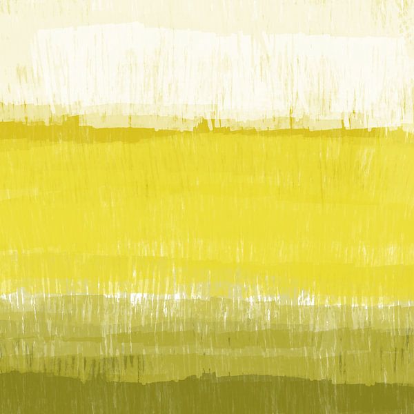 Farbenfrohe Hauskollektion. Abstrakte Landschaft in grün, gelb, weiß. von Dina Dankers