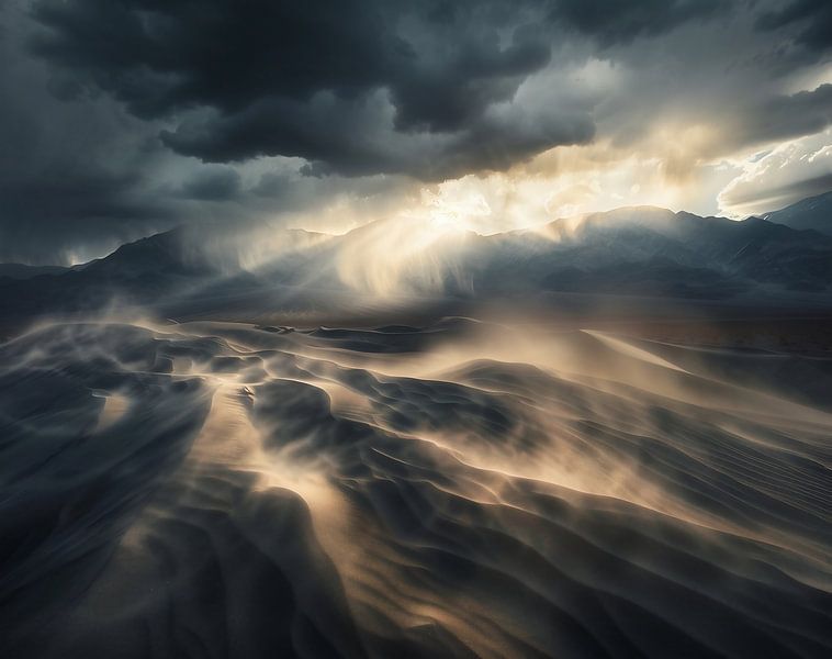 Goldene Reflexionen im Sand von fernlichtsicht